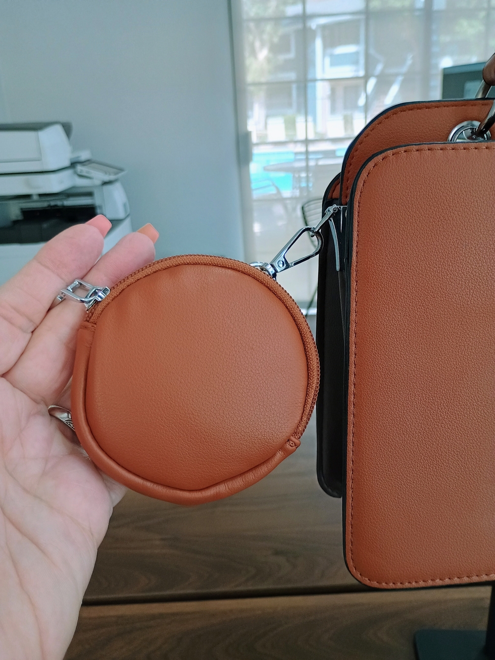 Tan Structured Mini Top-Handle Bag - Picture 4 of 10
